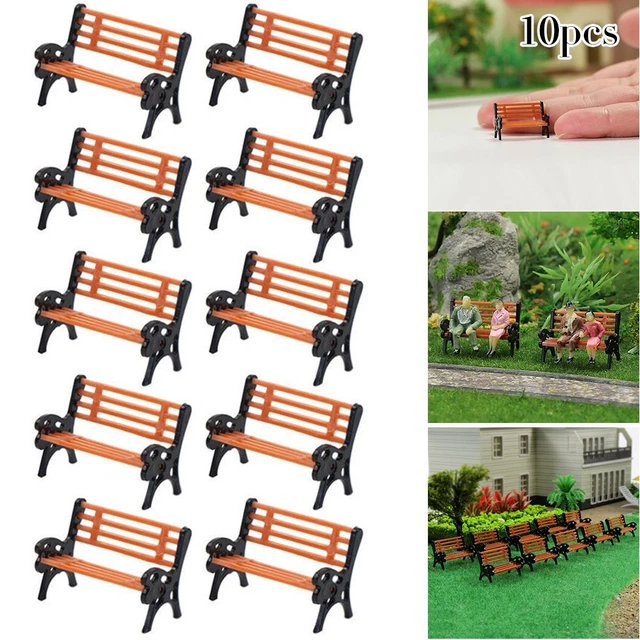 Chaise de banc modèle idéal train échelle HO TT 187 aménagement de parc de r