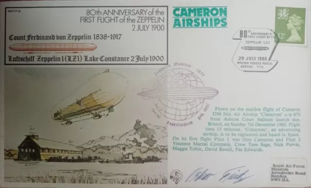 First Flight of the Zeppelin - Royal Mail 1st Day Cover (1980) 