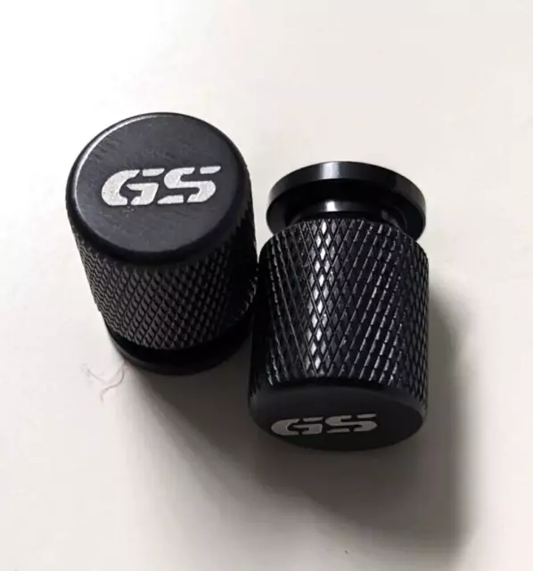 Ventilkappen für BMW GS Motorrad Schwarz ALU NEU 2er Set valve caps