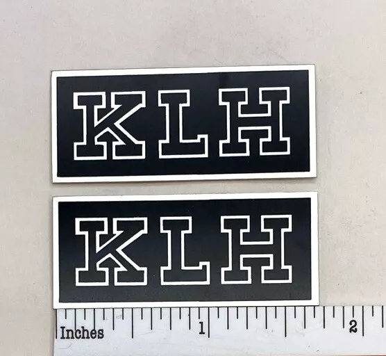 KLH Speaker SMALL SIZE Grill Badge Pair Custom Made Aluminum