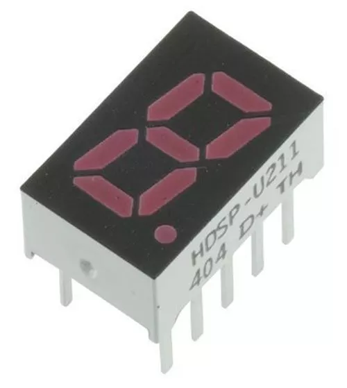 1 x Broadcom HDSP-U211 7-Segment Affichage LED, ca Rouge 5.4 Mcd Rh Dp 8mm