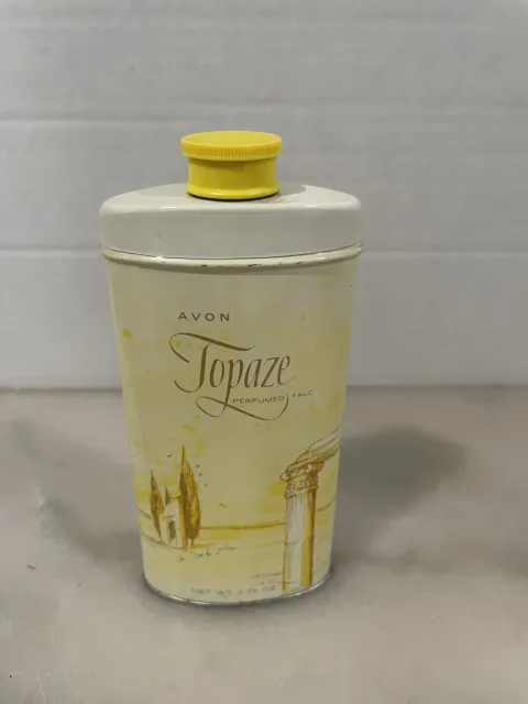 Vintage Avon Topaze Perfumed Talc Tin 2.75 OZ. USA