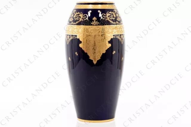 Vase incrustations or par Pastaud Limoges. Vase gold inlays by Pastaud Limoges