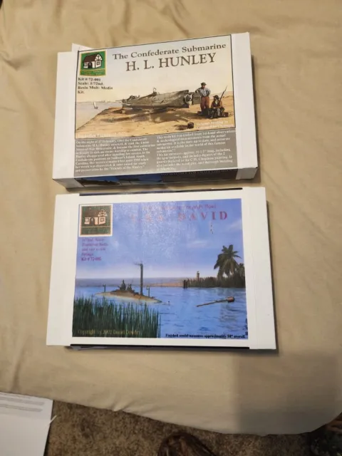 cottage industries 1/72 scale H.L. Hunley and C.S.S. David model kits. brand new
