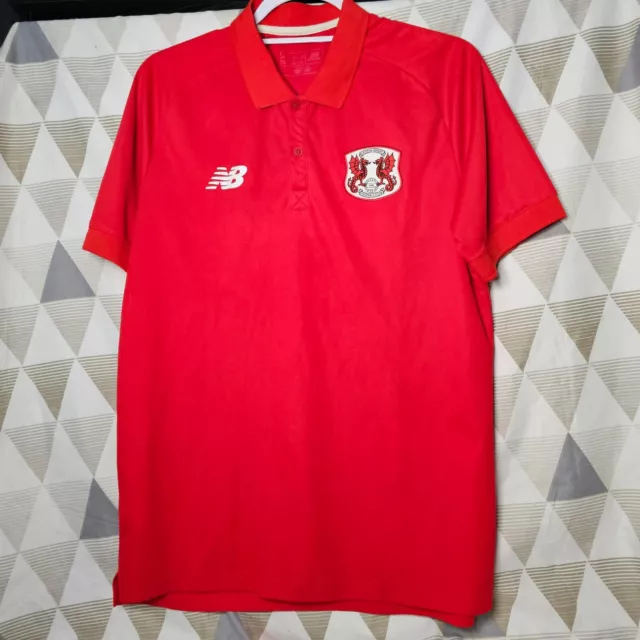 Men's Leyton Orient New Balance Red Short Sleeve Polo Shirt Size Large