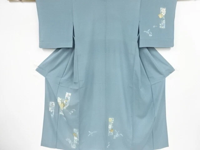 39356# Japanese Kimono / Antique Kimono For Summer / Tanzaku Pattern & Flora