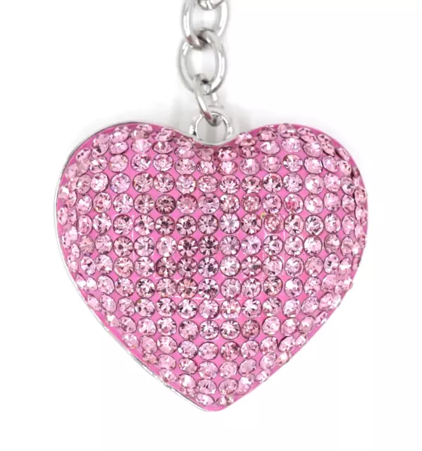 TB Love Heart Rhinestone Valentine Women Fashion Jewelry Purse Charm Keychains 2