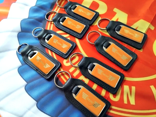 CLASSIC MINI COOPER S Genuine Rover Nos Leather Key Rings Fobs Works ...
