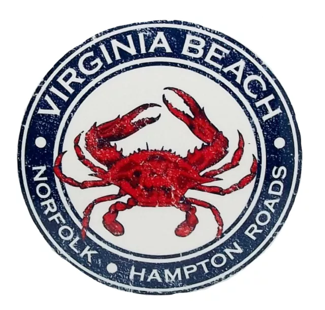 Virginia Beach Norfolk Hampton Roads Round Metal Small Fridge Magnet