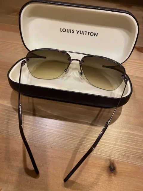 Auth+Louis+Vuitton+Sunglasses+Z0215U+Socoa+Damier+Brown+Metal+