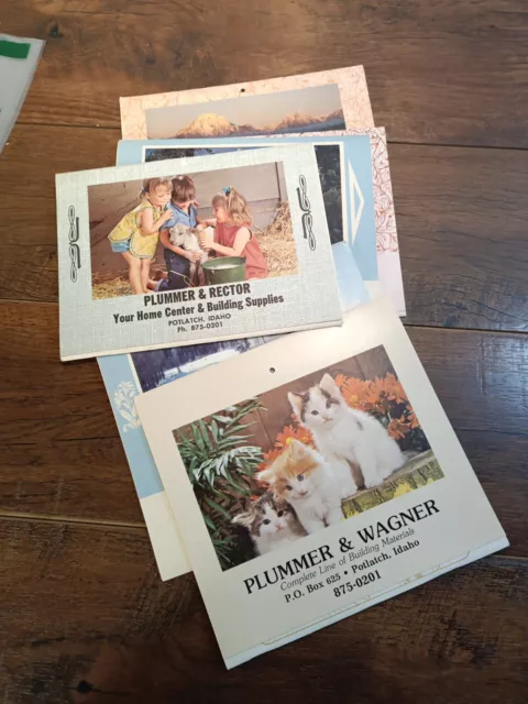 1979, 90 - 92, 96, 2001 Plummer & Rector/Wagner. potlatch, Idaho calendars (M6)