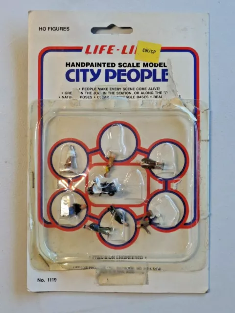 Vintage Life-Like HO Model Railroad Hand Painted City People 1119 In Package