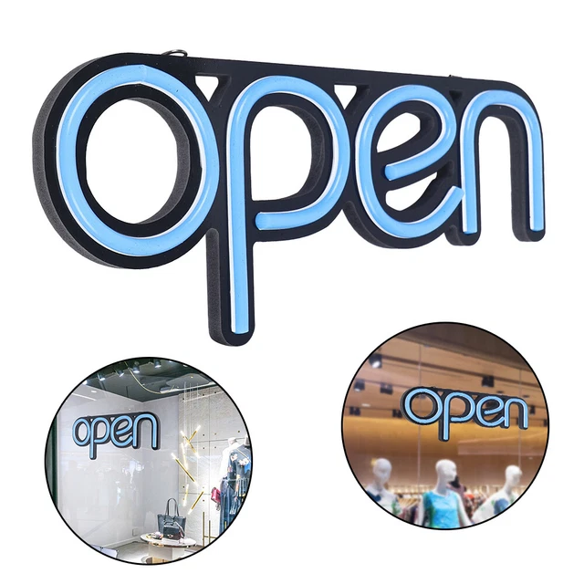 Bright Neon 'Open' Sign Light Big Horizontal 'Open' Sign Restaurant Business Bar