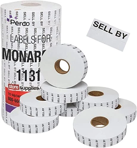 "Sell by" Labels for Monarch 1131 Price Gun – 8 Rolls, 20,000 Pricemarking La...