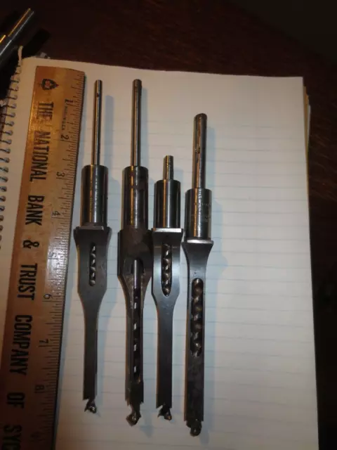 4 Mortising Chisel & Bit Sets 1/4 ", 5/16",  5/16",  3/8",  "  3/8 is Greenlee