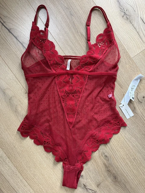 Body intimissimi in pizzo rosso M nuovo con etichetta