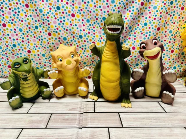 The Land Before Time Hand Puppets Vintage 1988 Pizza Hut Set 4 Dinosaurs