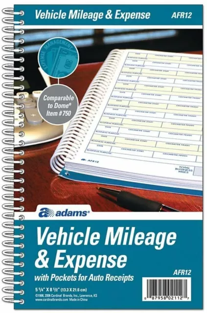 Adams Vehicle Mileage/Expense Journal Pocket