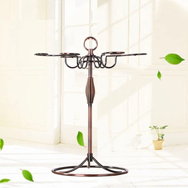 1pc Vintage Wine Glass Cup Holder Stemware Upside Down Hanging Rack Iron