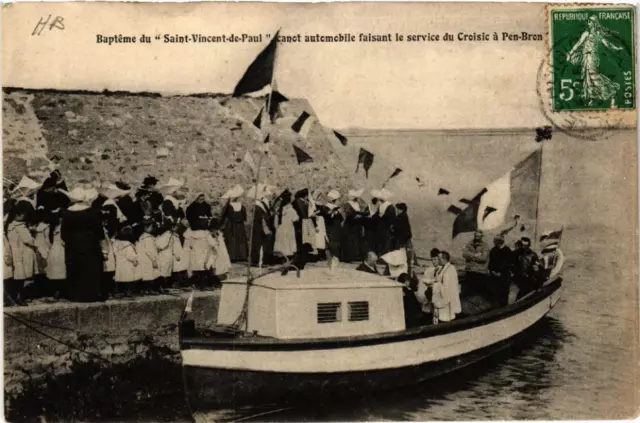 CPA AK LE CROISIC Bapteme du St-VINCENT-de-Paul, motor boat (611014)
