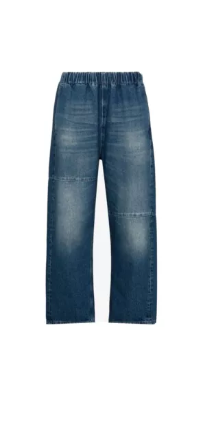 New MM6 Maison Margiela Blue Wide Leg Cropped Jeans Women IT 40