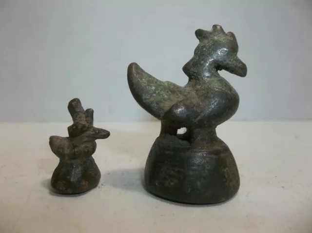 Antique Burmese HINTHA BIRD Solid Bronze Opium Weights Set Of 2