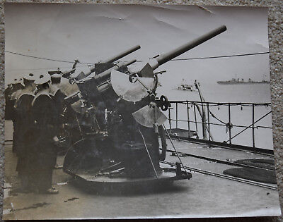 WW2 Original press Photo French Sailors Battleship Jean Bart roughly 1939/40