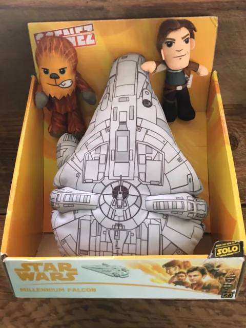 Disney Star Wars Scenez Millennium Falcon Plush Toy Set Chewbacca