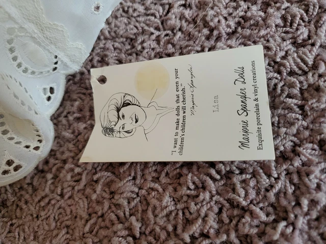 Marjorie Spangler Porcelain Baby Doll Lisa 1979 with Box Tag Baby Girl 2