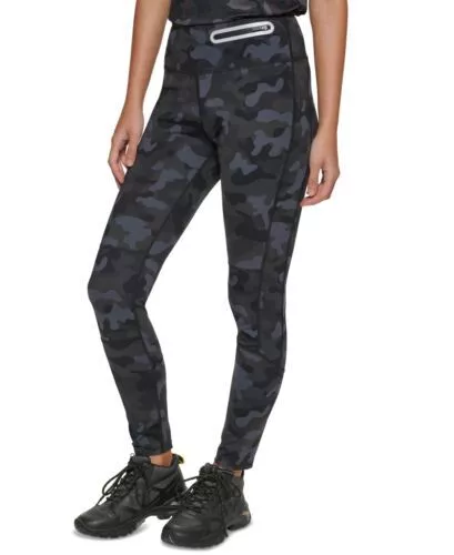 Bass Outdoors Camo Print Fastline Trail Women's Leggings NWT Black/Grey Camo