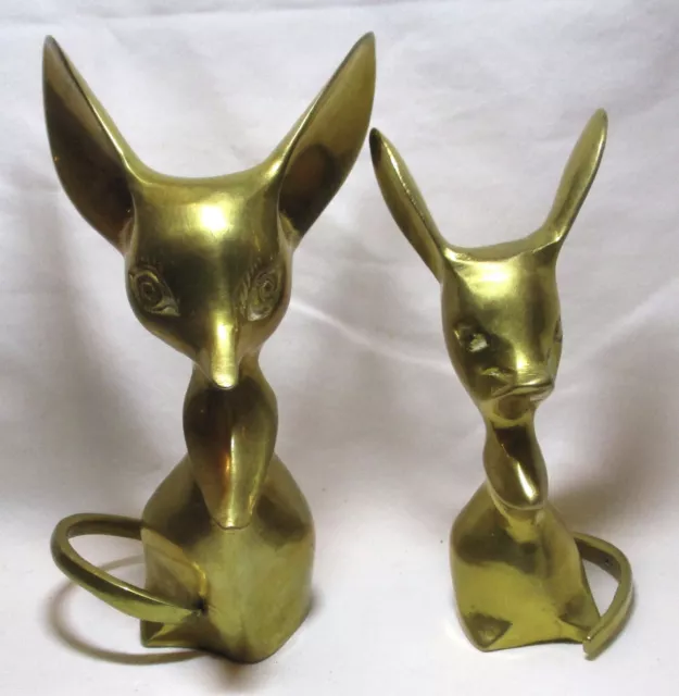 1930s Art Deco Style Solid Brass Mother and Baby Mice