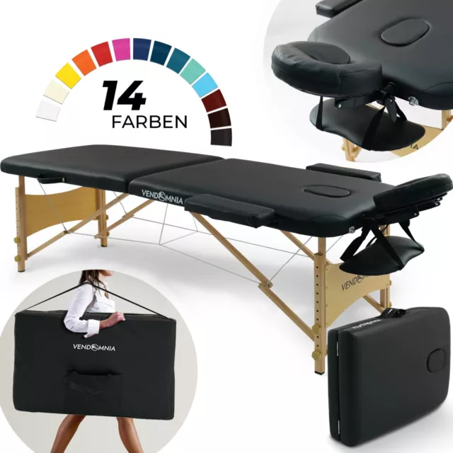 Mobile Massageliege Massagetisch Massagebank 2 Zonen klappbar Tasche Holz