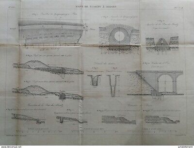 Plan de ponts métalliques de Paris 1883 ANNALES PONTS et CHAUSSEES Dep 75 