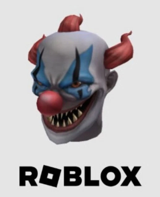 ROBLOX EVIL CLOWN Mask Hat Scary RARE Toy Code Global All