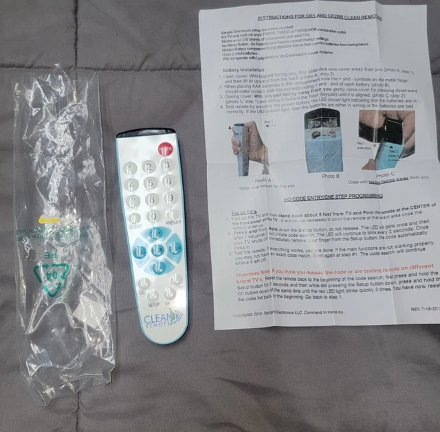 BRAND NEW W/ Manual CLEAN REMOTE CR1 Universal TV Remote Control