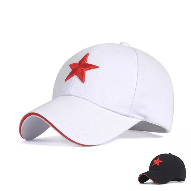 RED STAR Baseball Cap Hat ADJUSTABLE For Men Women Unisex Five-pointed Star