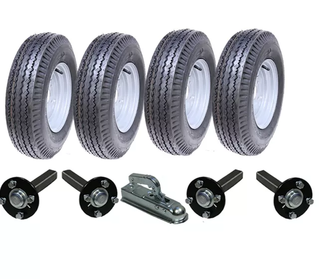 High speed twin axle trailer kit 5.00-10 road legal wheels hub & stub axle hitch