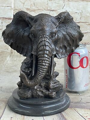 Hot Cast African Elephant Animal Wild life Bronze Hand Crafted Sculpture Figure