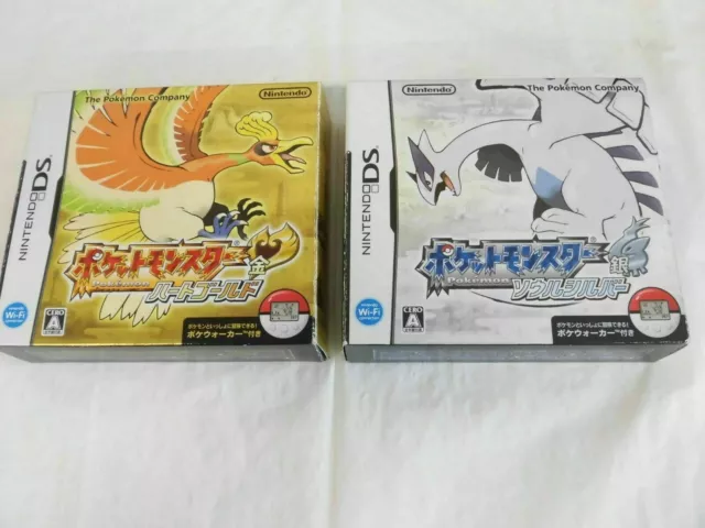 Nintendo DS Pokemon Heart Gold & Soul Silver set Japan NDS w/pokewalker