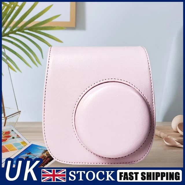 Instant Camera Bags PU Leather for Fujifilm Instax Mini 12/11/9/8 (Pink)