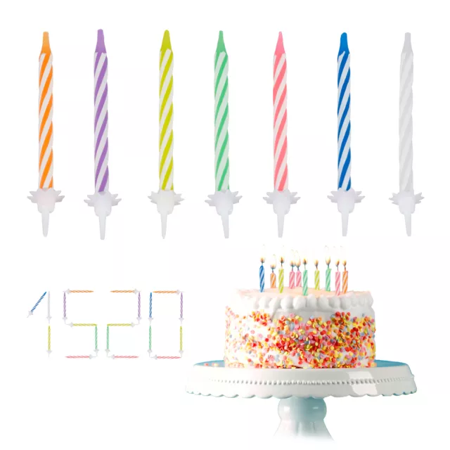 Candeline per compleanno, set da 1520 candele colorate, per torte, decorative