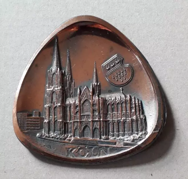 Vintage Brass / Copper Köln Cologne Cathedral Wall Ornament Dish Ashtray