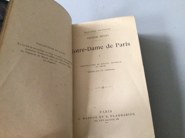 LIVRES ANCIEN - VICTOR HUGO NOTRE DAME DE PARIS Collection de luxe