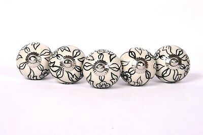 tiroir Creatwls Lot de 2 boutons ronds en céramique pour armoire placard ou cuisine avec motif floral 