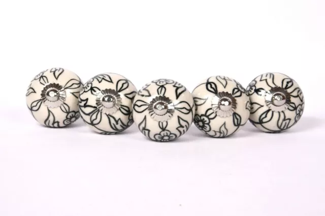 Floral Ceramic Knobs Door Pull Handles Kitchen Cupboard Cabinet Drawer