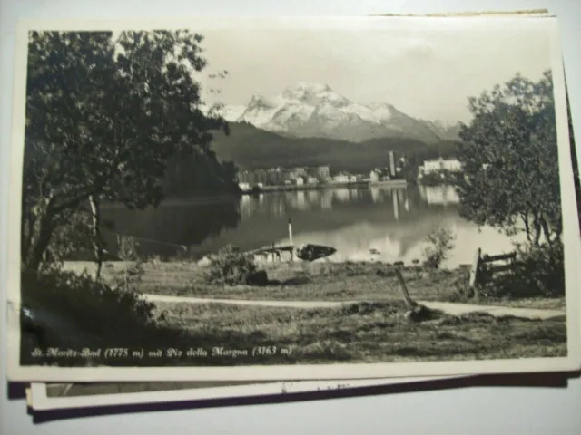 alte Postkarte, St. Moritz-Bad, Piz della Margna
