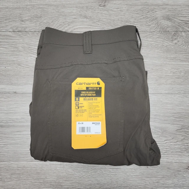 CARHARTT FORCE RELAXED Fit Ripstop Work Pants Mens 34x30 Gray Greige