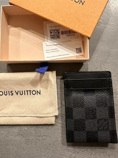 Louis Vuitton Damier Pince Card Holder with Bill Clip, Grey