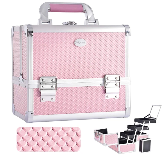 Bolsa De Viaje Organizador Maletín Para Maquillaje Con Espejo Caja Cosméticos