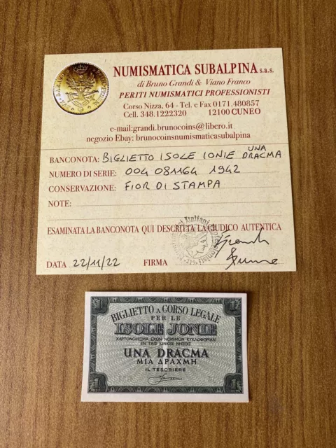 Card A Legal Tender Islands Johnnie 1 Drachm 1942 Certified Fds Subalpina